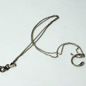 Tiffany & Co. Sterling Silver Letter C Pendant Necklace 15.5 Inch JR1166